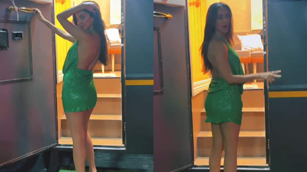 kiara advani in green dress Viral video: looks spicy hot sequinned backless mini outfit Paphos Boutique