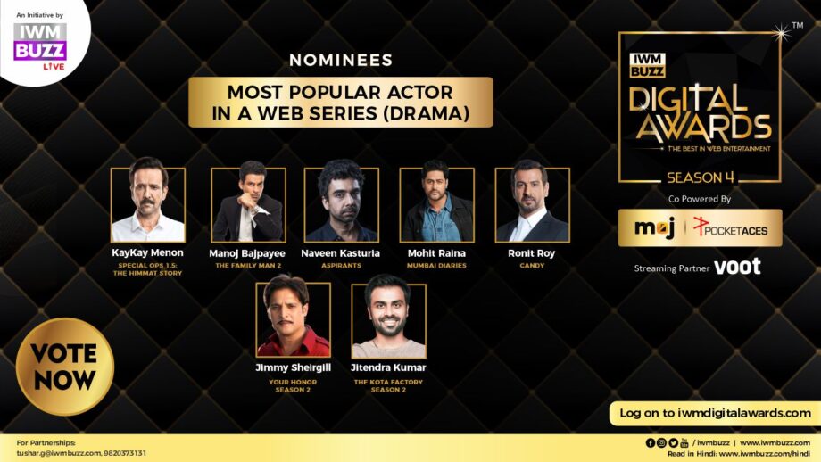 Vote Now: Most Popular Actor In A Web Series (Drama)? Jimmy Sheirgill, Jitendra Kumar, KayKay Menon, Manoj Bajpayee, Mohit Raina, Naveen Kasturia, Ronit Roy 606355
