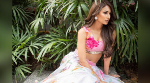 What Beauty: Erica Fernandes’ in pink floral sleeveless blouse and skirt, see pictures