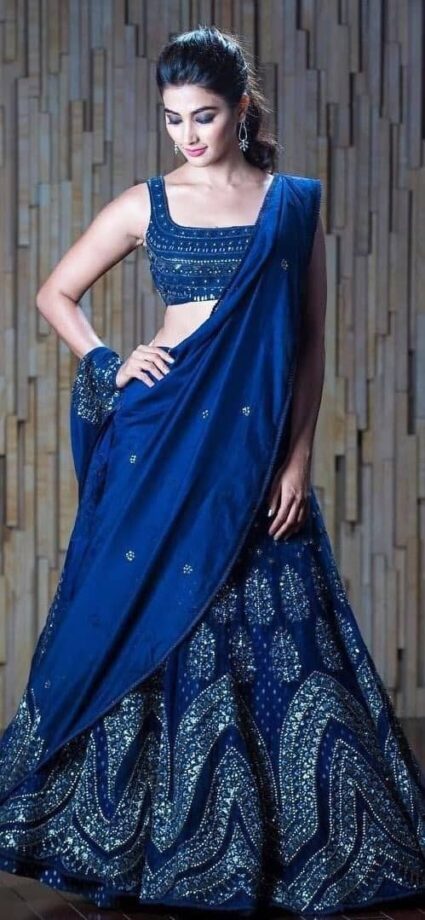 When It Comes To Lehengas, Pooja Hegde Chooses Blue - 3