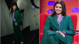 Who Wore The Green Valentino Suit With Striking Purple Shirt Better: Priyanka Chopra Or Zendaya?