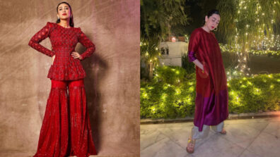 3 Times When Karisma Kapoor Stunned Us In Red Kurta Ensembles