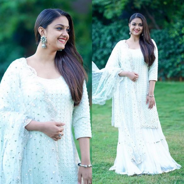 3 Times When Keerthy Suresh Upped Her Appearance In White Kurta Outfits - 2