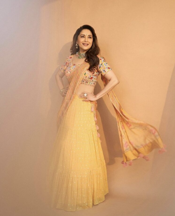 5 Times Madhuri Dixit Look Eccentric In Sunshine Hued Ensembles: See Pics - 0