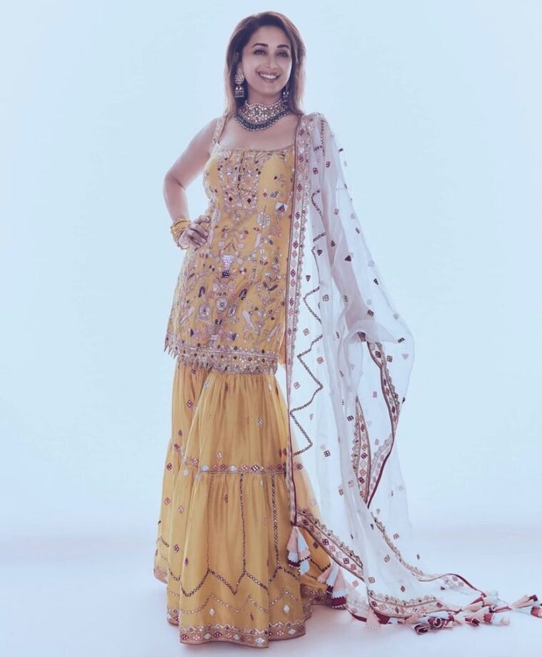 5 Times Madhuri Dixit Look Eccentric In Sunshine Hued Ensembles: See Pics - 1