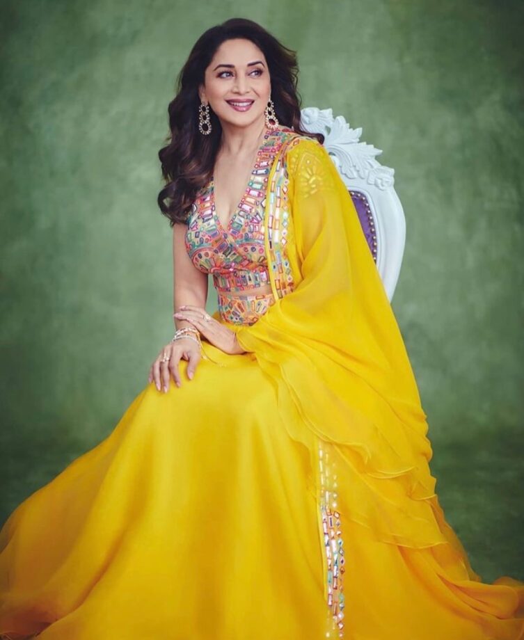 5 Times Madhuri Dixit Look Eccentric In Sunshine Hued Ensembles: See Pics - 3