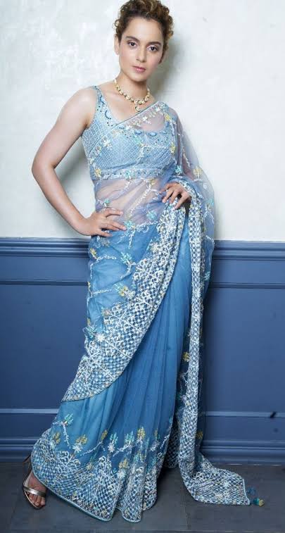 50 Shades Of Blue: Kangana Ranaut Is Obsessed With Blue Sarees - 2