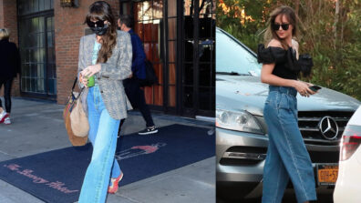 From Distressed, Flared To Skinny, Dakota Johnson’s Ways Of Styling Blue Denims