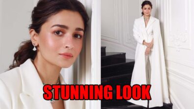 Alia Bhatt sets oomph game on fire in white caped suit, fans go gaga