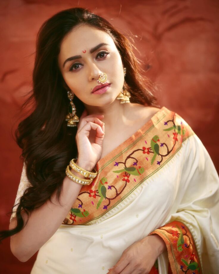 Amruta Khanvilkar’s Top 5 White Saree Looks That We Would Love To Ace - 0