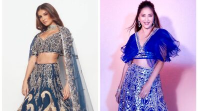 War of lehengas: Madhuri Dixit or Tara Sutaria: Who passed a queen look in the blue ethnic wear?