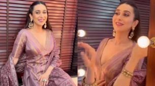 Watch: Karisma Kapoor looks dreamy in this heavily embellished lilac salwar suit
