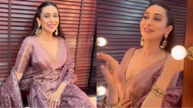 Watch: Karisma Kapoor looks dreamy in this heavily embellished lilac salwar suit