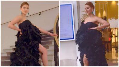 Cannes 2022: Urvashi Rautela does an Aishwarya Rai, dons black peacock outfit like vogue queen