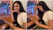 Caught On Camera: Shweta Tiwari spotted blushing while staring at her phone, what’s happening?