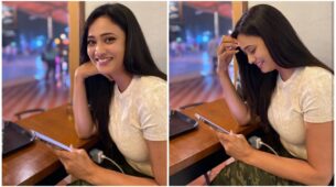 Caught On Camera: Shweta Tiwari spotted blushing while staring at her phone, what’s happening?