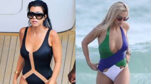 Celebrity Inspired Cut-Out Swimsuits We Need This Summer: Kourtney Kardashian and Rita Ora
