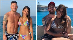 Check Out These Photos Of Lionel Messi And His Wife Antonella Enjoying Their Time At The Beach