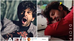 ‘Cute Boy’ Kartik Aaryan is sleepy and tired, Kriti Sanon enjoys it