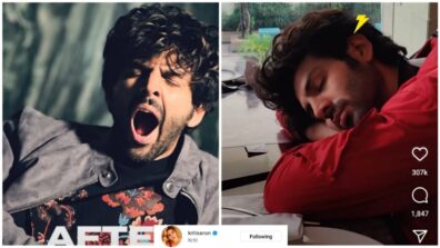 ‘Cute Boy’ Kartik Aaryan is sleepy and tired, Kriti Sanon enjoys it