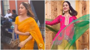Dancing divas: Surbhi Chandna and Hina Khan groove up in desi avatars, watch