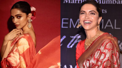 Deepika Padukone Owns A Variety Of Red Sarees, Including Florals, Ruffles, And Silk