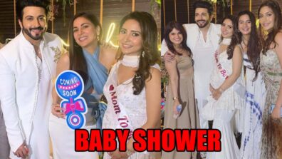 Dheeraj Dhoopar and wife Vinny Arora twin in white for their baby shower, Shraddha Arya, Surbhi Chandna, Shiny Doshi, Anjum Fakih grace the party