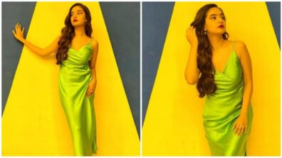 Gorgeous: Anushka Sen turns in the funk with her satin neon gown, see pics