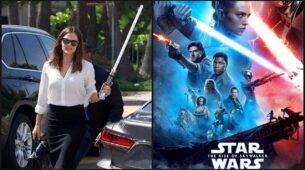 Hollywood sensation Jennifer Garner poses with ‘Star Wars’ Gaffi stick, fans get ‘ninja’ vibes