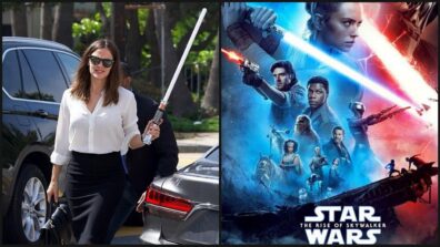 Hollywood sensation Jennifer Garner poses with ‘Star Wars’ Gaffi stick, fans get ‘ninja’ vibes