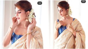 Jacqueline Fernandez decorates her hair with beautiful ‘gajra’, Sonakshi Sinha approves