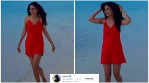 Jasmin Bhasin is a cute ‘water baby’ in red one-piece outfit, BF Aly Goni is lovestruck