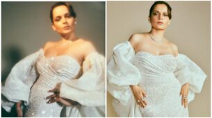 Kangana Ranaut looks dreamy in this sequinned bodycon white avatar, see pics