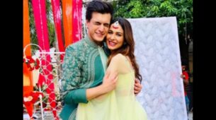 Lovely: Mohsin Khan gives a tight hug to special friend Aneri Vajani on sets