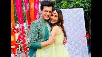 Lovely: Mohsin Khan gives a tight hug to special friend Aneri Vajani on sets