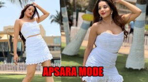 Monalisa Goes Absolute Apsara Mode As She Shines In All White Crop Top & Skirt: See Pics