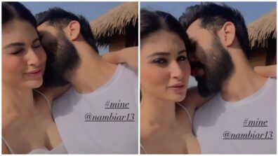 Mouni Roy gets romantic kisses from husband Suraj Nambiar, watch video