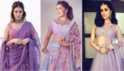 Nargis Fakhri, Madhuri Dixit and Shraddha Kapoor show the ultimate way to stun in embellished Lilac lehengas