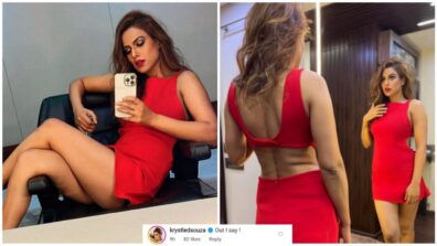 Nia Sharma shares a’ burning hot’ snap from her vanity van, and Krystle D’Souza comments