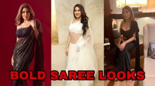 Nikki Tamboli Dazzles With Her Flawless Beauty In Bold Saree Looks