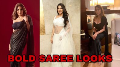 Nikki Tamboli Dazzles With Her Flawless Beauty In Bold Saree Looks