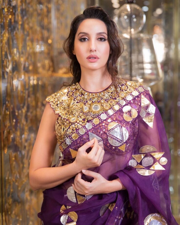 Nora Fatehi Looks Like A Royalty In These Designer Sarees, Check Out - 2