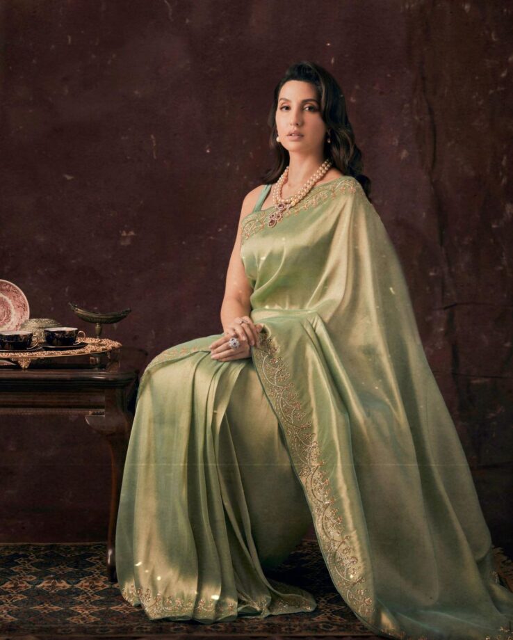 Nora Fatehi Looks Like A Royalty In These Designer Sarees, Check Out - 3