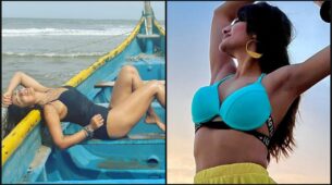 Nusrat Jahan and Shriya Saran spice up oomph game at beach, see pics
