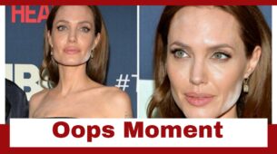 Oops: Look At Time When Powder Patches Started Falling From Angelina Jolie’s Face On Red Carpet