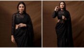 Parineeti Chopra pronounces elegance in this lace-sequinned black saree, see pictures