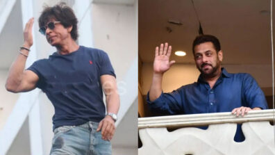 Pic Of The Moment: Shah Rukh Khan and Salman Khan step out to greet fans on Eid, twin in navy blue