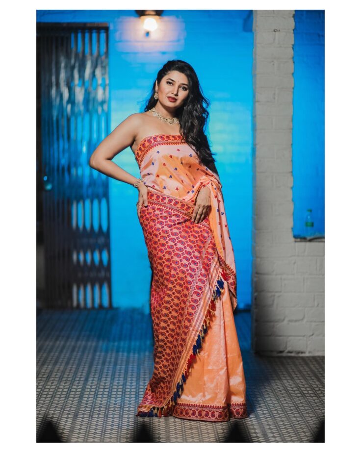 Prajakta Mali Goes Bold As She Dons Saree Without A Blouse: See Pics - 1