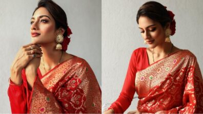 Queen Of Hearts: Nusrat Jahan dazzles in red traditional Bengali saree, fans love her swag