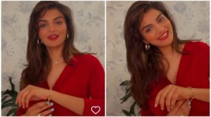 Red Alert: Anveshi Jain looks spicy hot in her wrap dress